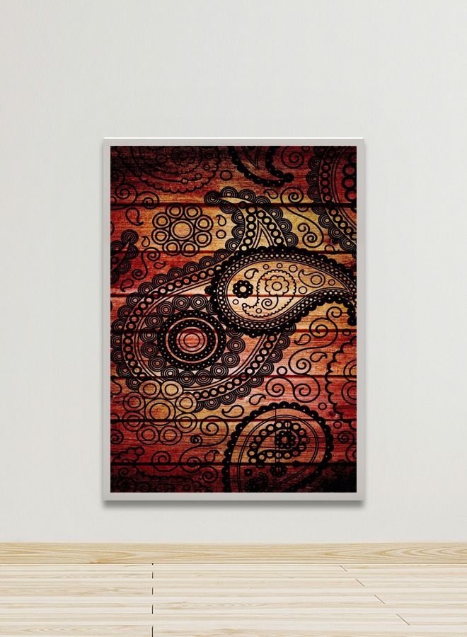 ماركتنا لوحة جدارية قماشية فنية لتزيين الحائط بتصميم تجريدي  مع برواز فضي مجوف مقاس (120x80) قطعة واحدة - Image 1