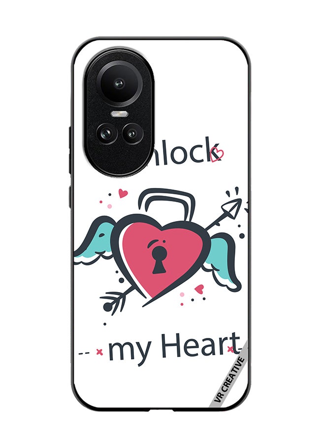 VR CREATIVE Protective Case Cover For Oppo Reno 10 Unlock My Heart Design Multicolour  - Image 1