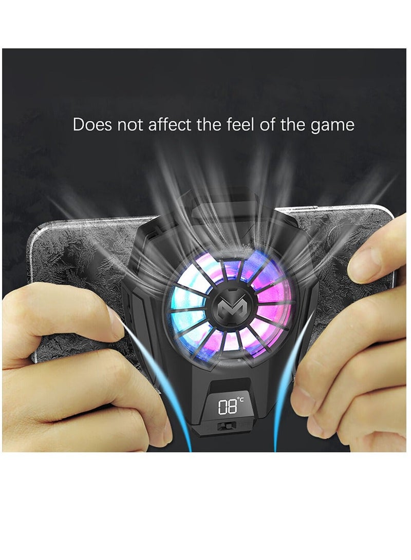 Loquat Mobile Phone Cooler, Semi Conductor Heatsink Cellphone Cooling Fan for Gaming/Video Live/Vlog, Support 65-85mm Wide Smartphone Black Mobile Radiator Cooler - Image 2