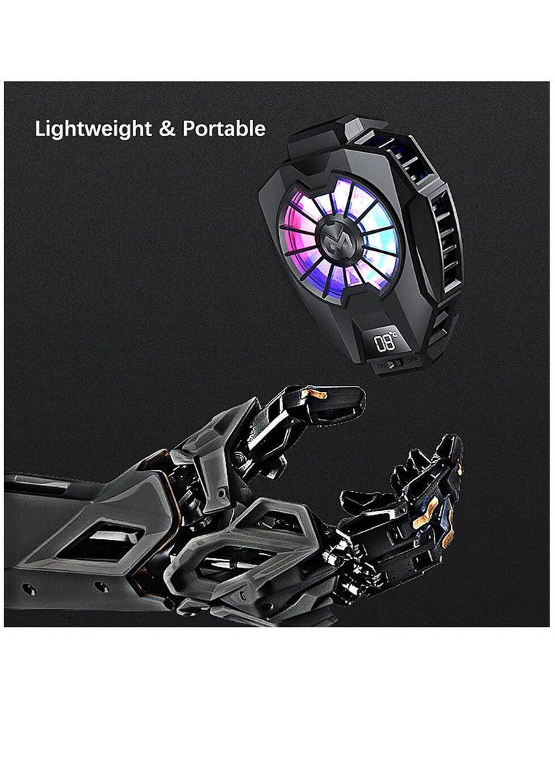 Loquat Mobile Phone Cooler, Semi Conductor Heatsink Cellphone Cooling Fan for Gaming/Video Live/Vlog, Support 65-85mm Wide Smartphone Black Mobile Radiator Cooler - Image 4