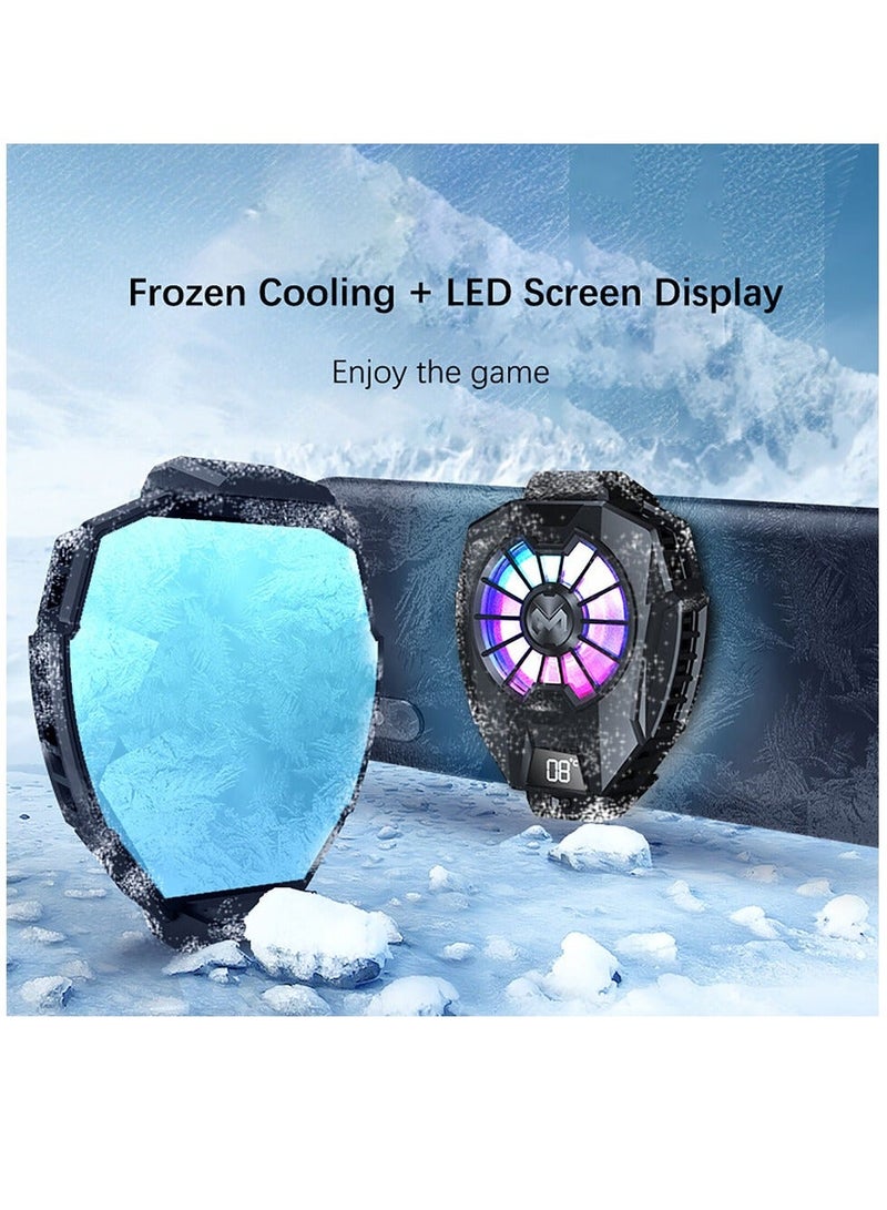 Loquat Mobile Phone Cooler, Semi Conductor Heatsink Cellphone Cooling Fan for Gaming/Video Live/Vlog, Support 65-85mm Wide Smartphone Black Mobile Radiator Cooler - Image 3