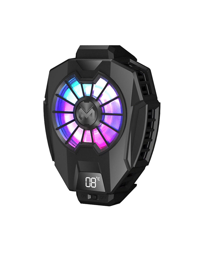 Loquat Mobile Phone Cooler, Semi Conductor Heatsink Cellphone Cooling Fan for Gaming/Video Live/Vlog, Support 65-85mm Wide Smartphone Black Mobile Radiator Cooler - Image 1