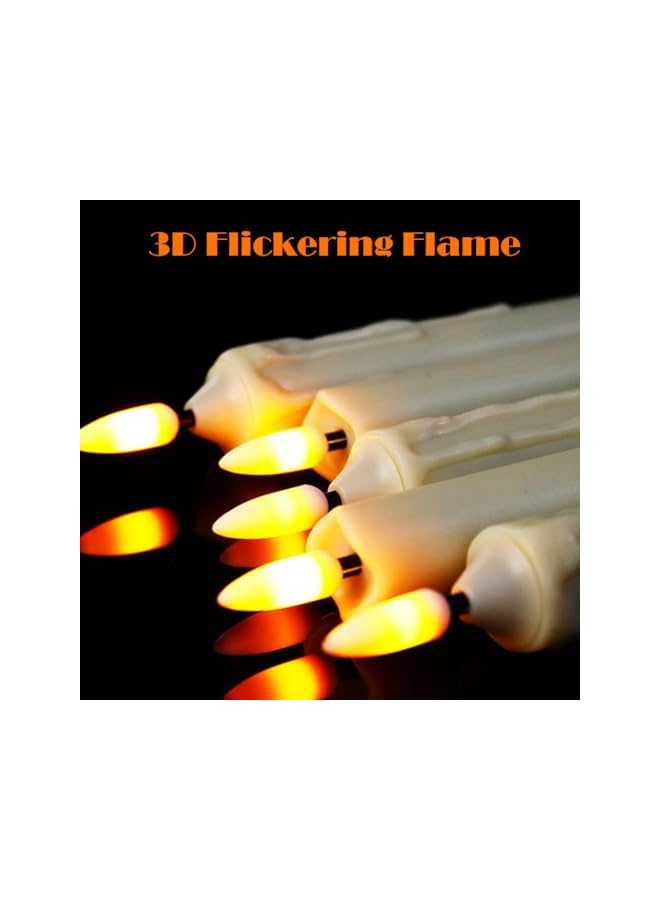 The Bros Taper Candles Battery Operated, 6 Pack Flameless Candlesticks with Romte, Led Stick Candles, Fake Candle Sticks 3D Wick Light, Window Candles Electric Taper Candles Flickering for Home Wedding Decor - Image 4