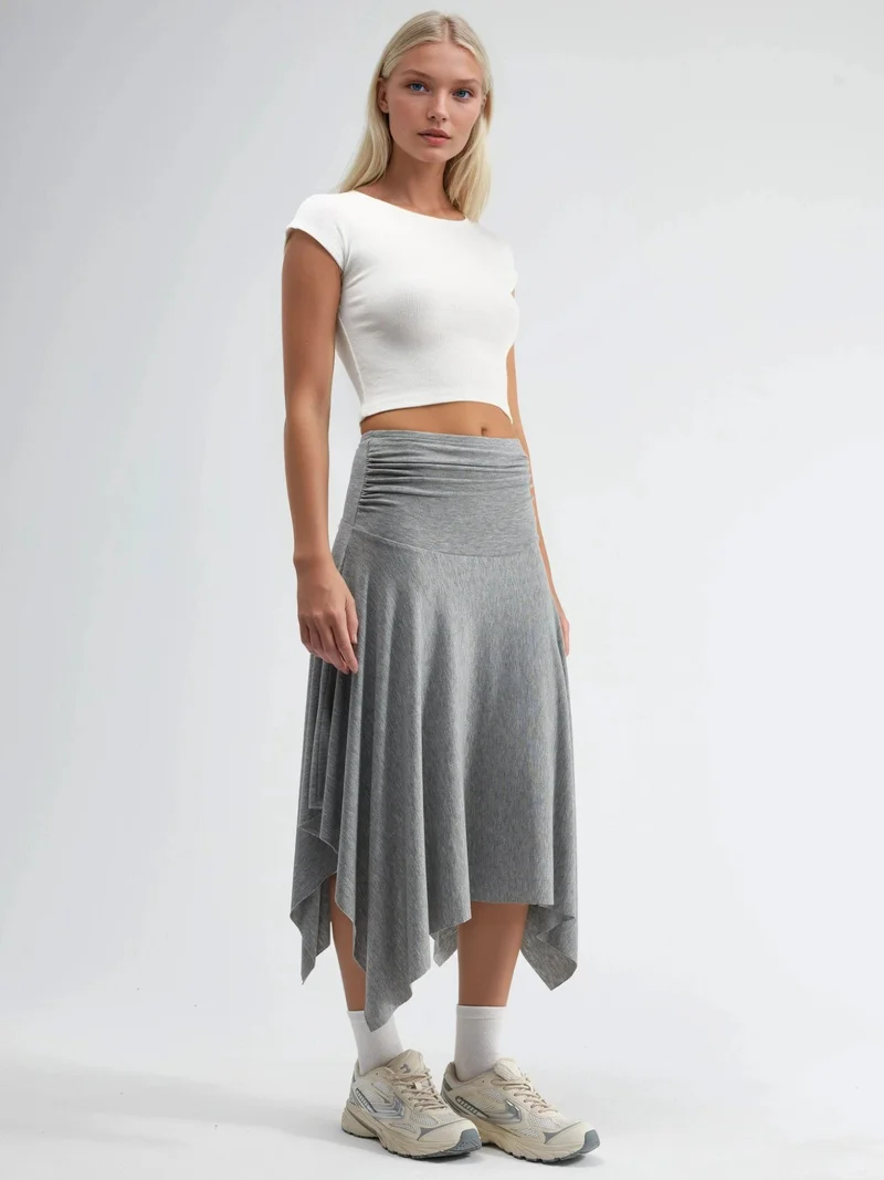 بوسيم BUSEM Soft Touch Asymmetrical Midi Skirt
