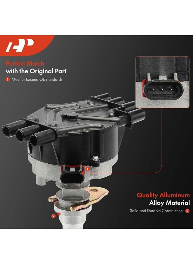 A-Premium Ignition Distributor with Cap & Rotor - Compatible with Chevy, GMC, Isuzu & Olds Vehicles - 4.3L V6 - Silverado 1500, Express, Sierra 1500, Savana, Astro, Blazer, Bravada, Safari - 1996-2007 - Image 3
