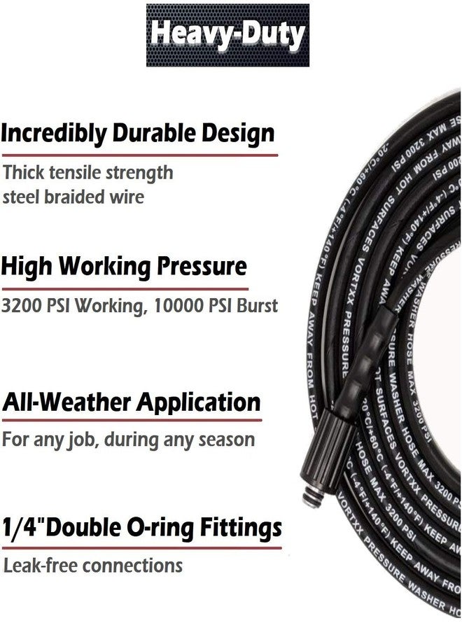 Vortxx Heavy Duty 1/4" x 25FT Pressure Washer Extension Hose for Sun Joe SPX-3000, SPX-25HD, M22-15mm, 3200 PSI Steel Wire Braided & Synthetic Rubber Jacket, Kink Resistant - Image 5