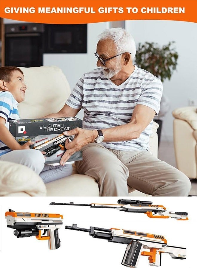 Qman 42109 مجموعة بناء بندقية، مجموعة نموذج 3 في 1، قطع بناء بندقية يمكن إطلاقها، 272 قطعة مجموعة بناء سلاح عسكري للأطفال من 8 سنوات فما فوق متوافقة مع ليغو تكنيك - Image 5