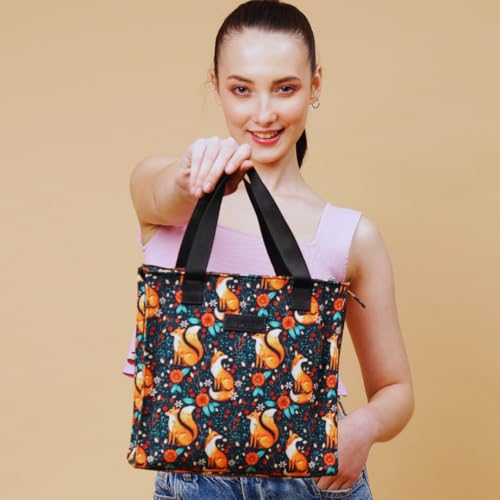 HAMELIN Lunch Bag for Office | Leakproof Tiffin Box Bag for Office, School & Travel | Lunch Box Bags for Men, Women & Kids | Stylish Lunch Bags for Boys & Girls|Tiffin Bag for Travel| Quick Brown Fox - Image 1