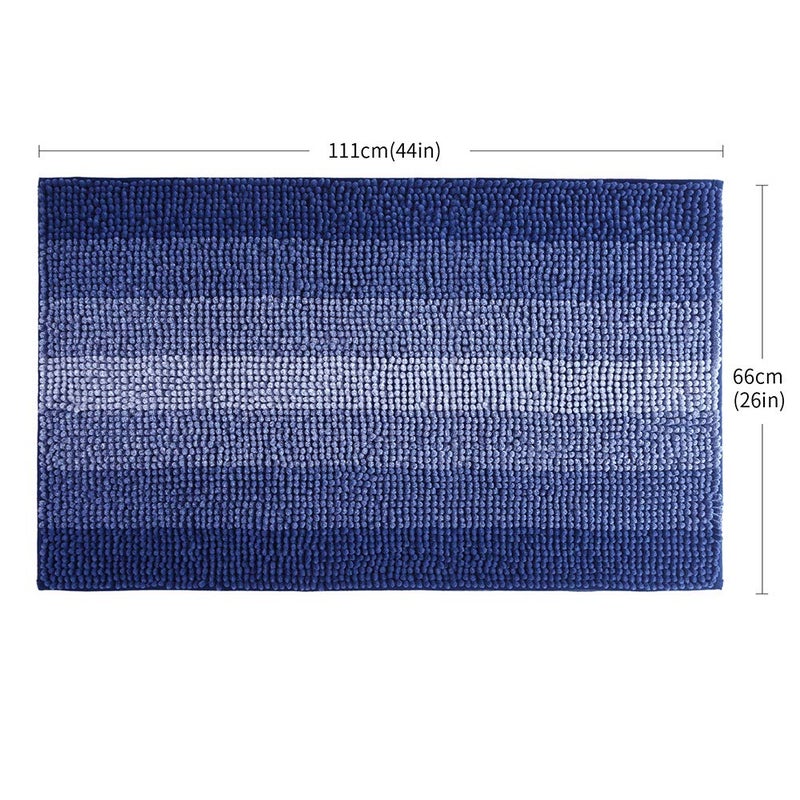 COSY HOMEER COSY HOMEER Bath Rugs Made of 100% Polyester Extra Soft and Non Slip Bathroom Mats Specialized in Machine Washable and Water Absorbent Shower Mat (44x26 Inch  Blue)  - Image 2
