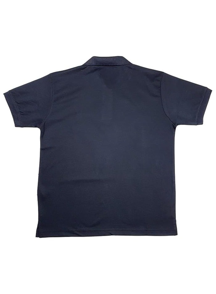 COOL TEX Cooltex Unisex Cotton Polyester Plain Navy Blue Polo T-Shirts Cool Dry-Fit Material Short Sleeves Soft and Comfortable - Image 3