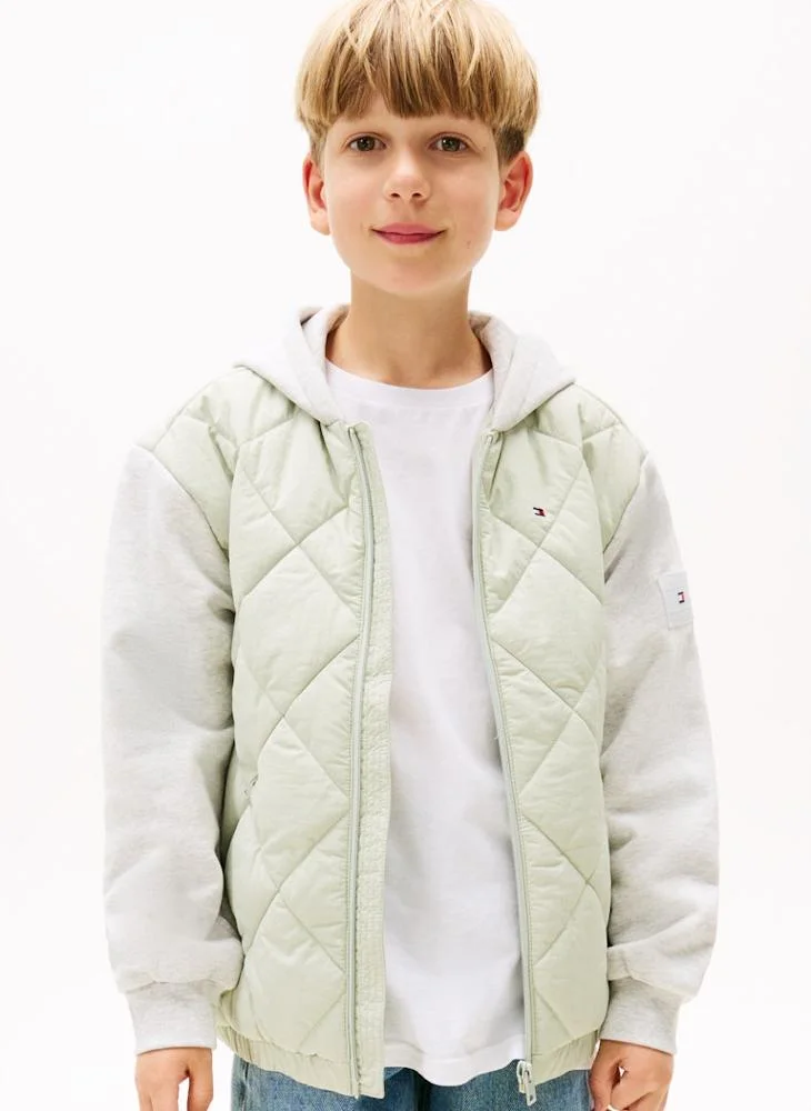 تومي هيلفيغر Kids Mix Media Quilted Jacket