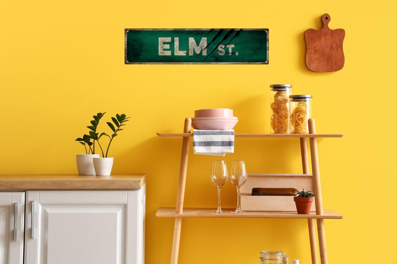 QIXFGUL Vintage Tin Sign Retro Metal Elm St Signs Stylish Wall Art Plaques for Home Decor Bathroom Kitchen House and Gothic Wall Decor or as a Unique Poster 16x4 in - Image 3