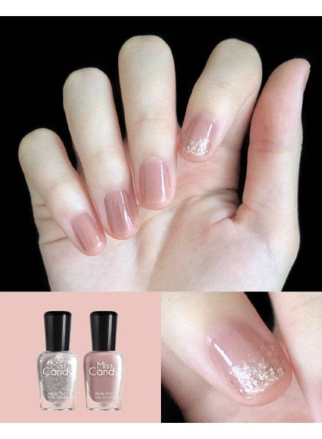 Miss Candy Foot Nail Art】non-toxic Quick-dry Nail Polish, No Uv Light Needed, Long-lasting Peelable Breathable Nail Varnish, Daily Wear 7ml - Image 1