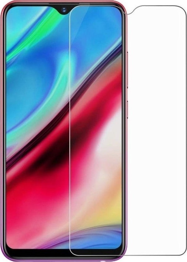 Samsung Galaxy M10 Case SM-M105F Ring Stand Tank Silicone + Unbreakable Nano Glass