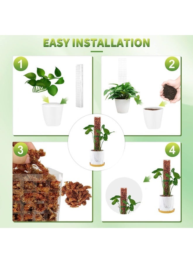 ChicAbode 6 Pcs 24 Inch Plastic Moss Pole for Plants Monstera, Plant Poles for Climbing Plants, Train Your Plants to Grow Upwards, Plant Support for Indoor Plants Work with Sphagnum Moss - Image 3