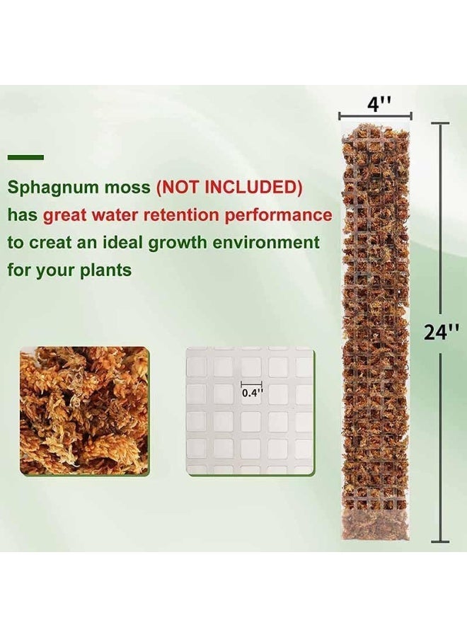 ChicAbode 6 Pcs 24 Inch Plastic Moss Pole for Plants Monstera, Plant Poles for Climbing Plants, Train Your Plants to Grow Upwards, Plant Support for Indoor Plants Work with Sphagnum Moss - Image 2