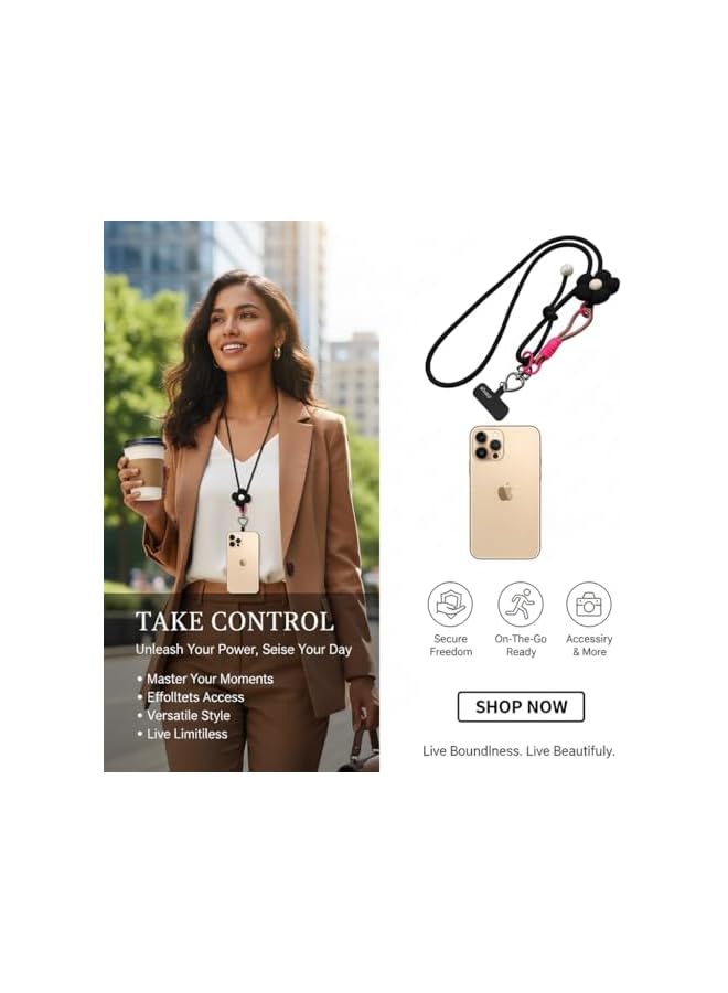 Green Tiger Crossbody Phone Lanyard, Anti-Theft Universal Phone Strap for Most Smartphones IPHONE 17 MAX PRO, Adjustable Cell Phone Neck Holder Tether Tabs for Men and Women, BLACK COLORS - Image 2