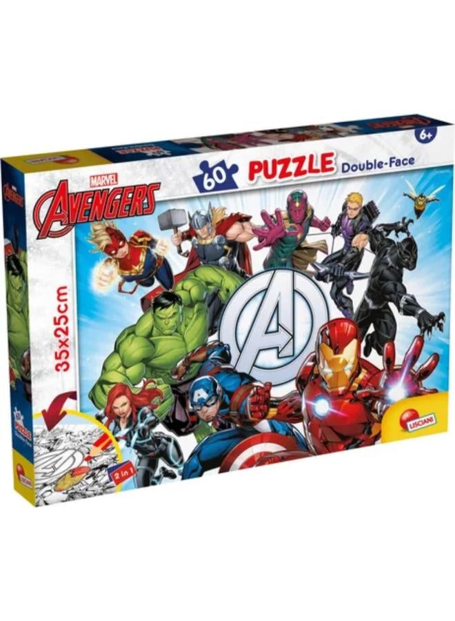 Lisciani Avengers Double-Face Puzzle - 60 Pieces - Image 1