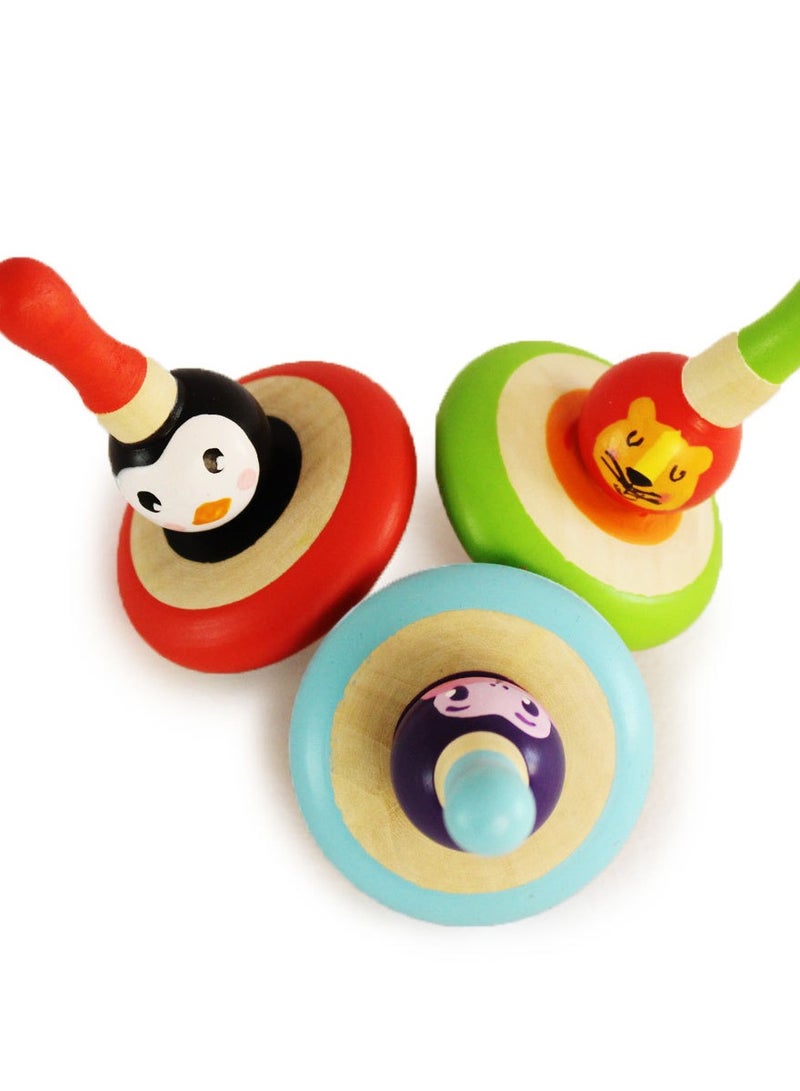 Shumee Handmade Animal 3 Spintops - Image 1