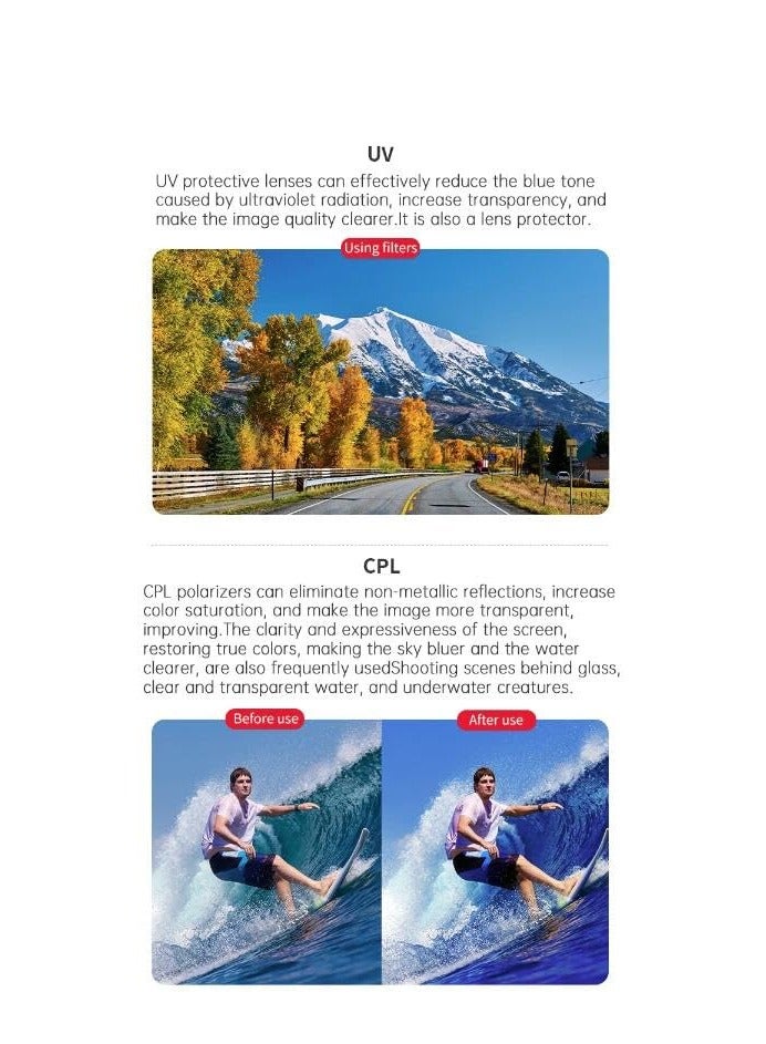 SYOSI Lens Filters for Insta 360 Ace Pro, Waterproof Lens Protection Filter Set, Polarizing Neutral Density HD Filter Lens Protective Protector Cover for Insta 360 Ace Pro (ND8PL+ND16PL+ND32PL+ND64PL) - Image 5