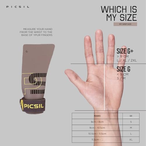 PICSIL Falcon Grips + Wrist Pads + Bag, Carbon Fibre Material, Use with Magnesium, Grip on All Surfaces and Bar Types, Designed for All Athletes, Taupe G - Image 5
