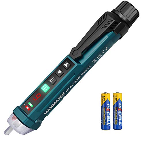 HANMATEK Non-Contact Voltage Tester - 12-1000V AC Voltage Detector with 9 Sensitivity Levels, Sound & Light Alarm, LED Flashlight, Electrical Tester for Live/Neutral Line Detection AC1 - Image 1