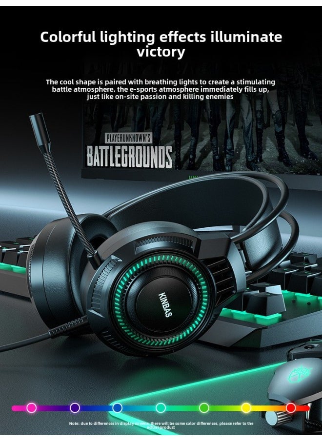 Generic - Wrangler Computer Headset Headset Headset E-sports Game Desktop Notebook Wired Chicken With Microphone-Color:Official Standard Configuration-[lenovo Hp Apple Dell Asus Xiaomi Online Class Home Office - Image 1