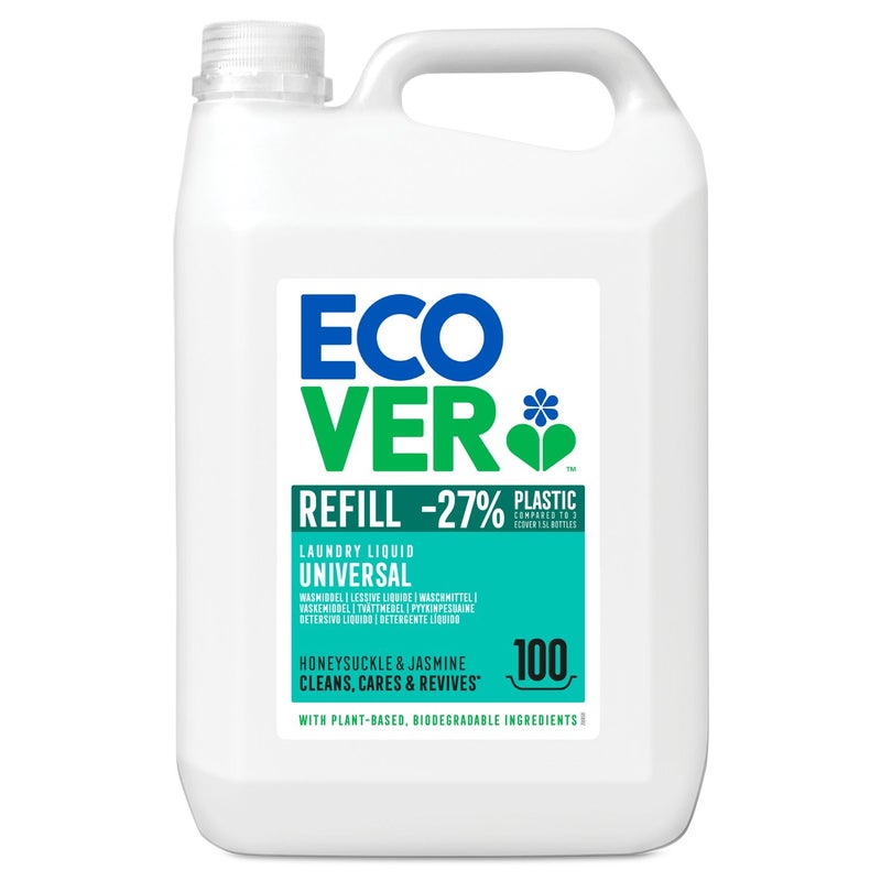 ecover سائل غسيل إعادة تعبئة برائحة زهر العسل والياسمين - 5 لترات - Image 1