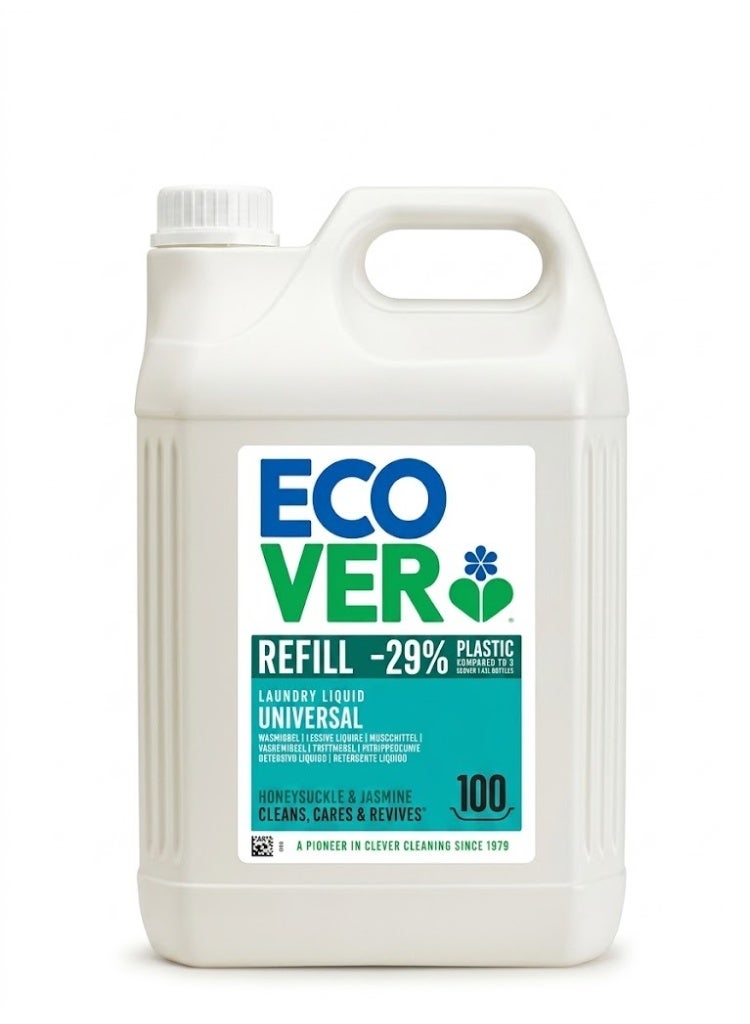 ecover سائل غسيل إعادة تعبئة برائحة زهر العسل والياسمين - 5 لترات - Image 1