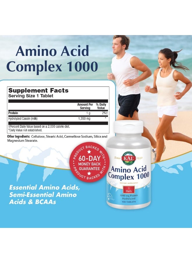 KAL Amino Acid Complex Tablets, 1000 mg, 100 Count - Image 2