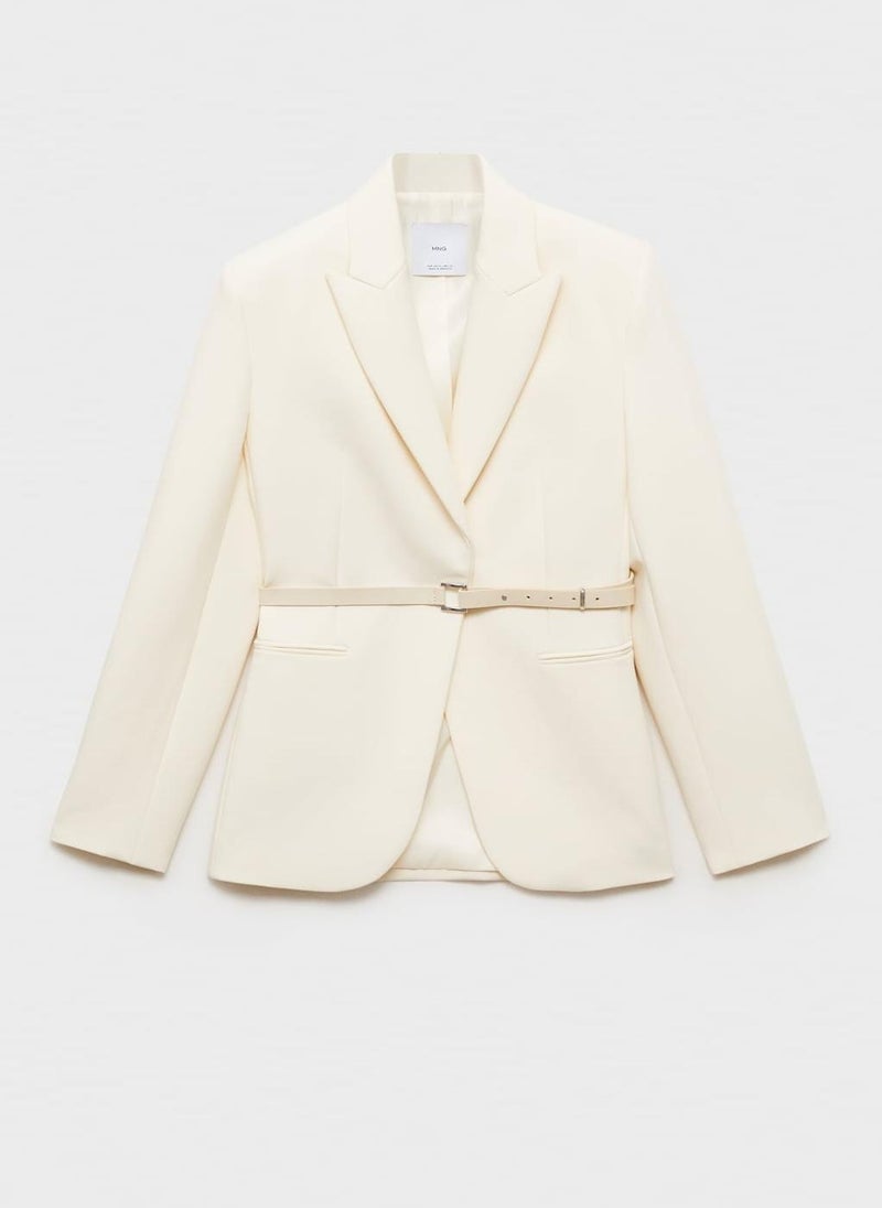 MANGO - Belt Structured Blazer - Image 1