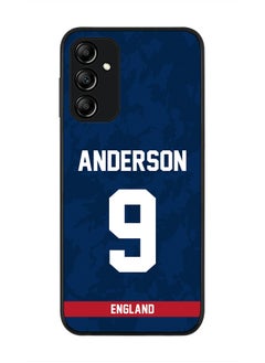 Rugged Black Edge Case for Samsung Galaxy A14 / A14 5G, Slim fit Soft Case Flexible Thin Cover - Player Name - James Anderson, Jersey Number- 9