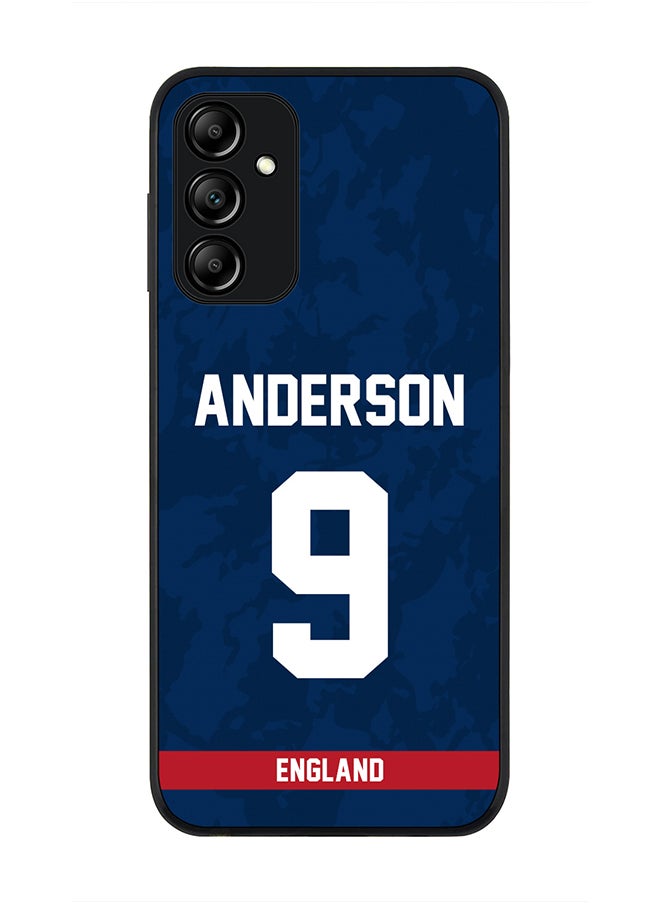 Stylizedd - Rugged Black Edge Case for Samsung Galaxy A14 / A14 5G, Slim fit Soft Case Flexible Thin Cover - Player Name - James Anderson, Jersey Number- 9 - Image 1