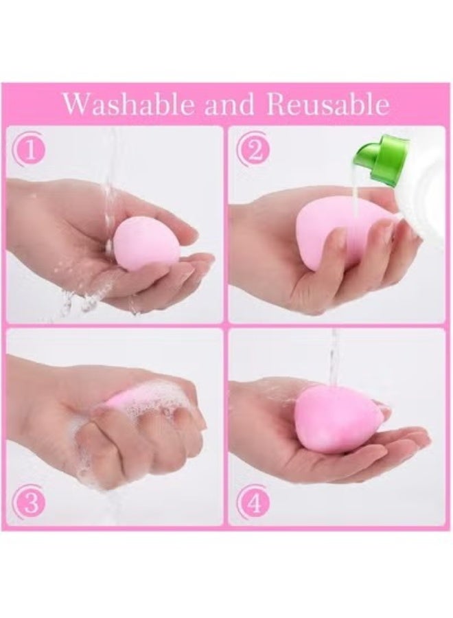 6-Piece Makeup Sponge Set Soft Cosmetic Sponges for Dry and Wet Use for Applying Foundation, Concealer, and Powder Perfect for Blending Makeup and Easily Removing Products - Multicolor - Image 3