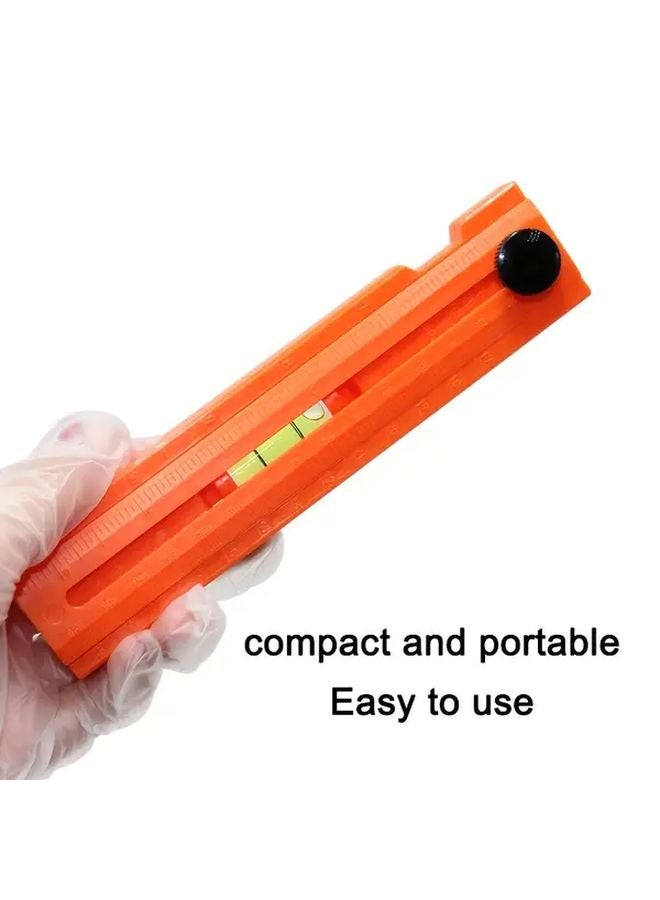 Multi Function Angle Ruler Heavy Duty Orange Woodworking Positioning Tool with Rotatable Spirit Level for Precision Alignment - Image 5