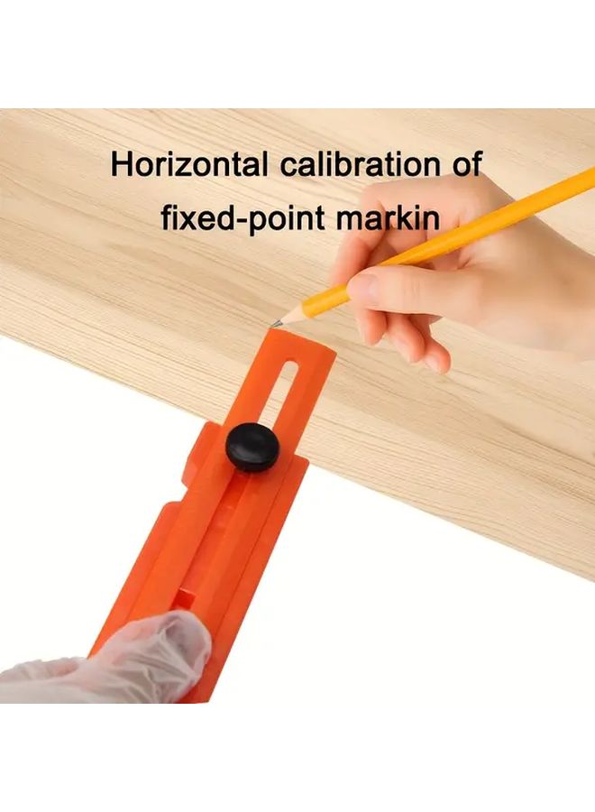 Multi Function Angle Ruler Heavy Duty Orange Woodworking Positioning Tool with Rotatable Spirit Level for Precision Alignment - Image 2