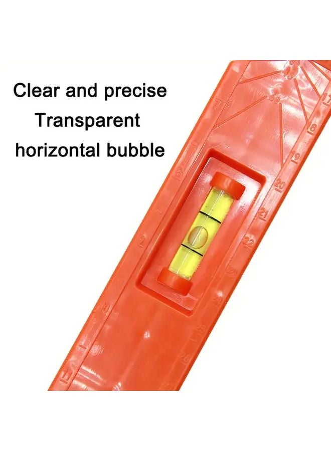 Multi Function Angle Ruler Heavy Duty Orange Woodworking Positioning Tool with Rotatable Spirit Level for Precision Alignment - Image 4