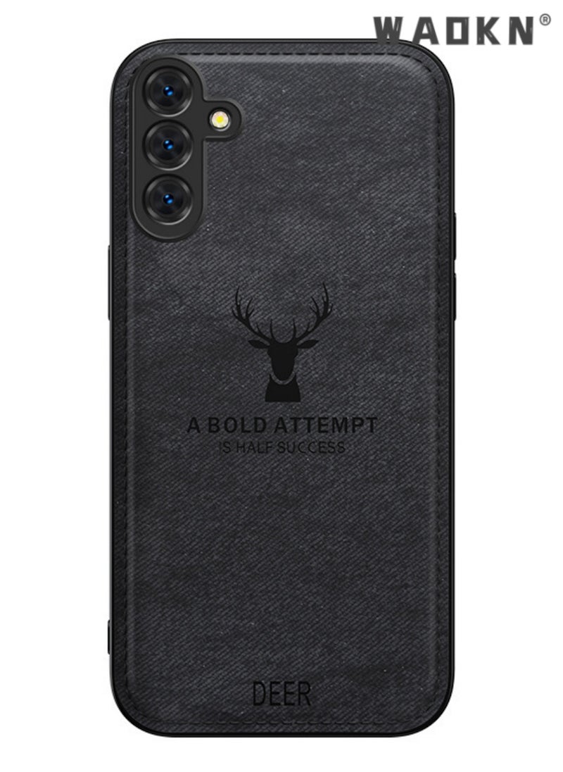 WAOKN Samsung Galaxy A55 Case, Designed for Galaxy A55 5G Case, Lambskin Leather Elk Pattern Case For Samsung A55，Soft Faux Leather Phone Case, Premium Protective Cover  - Image 1