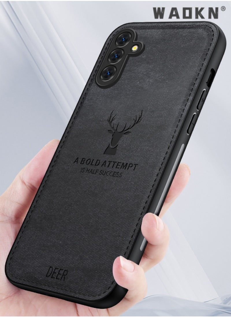 WAOKN Samsung Galaxy A55 Case, Designed for Galaxy A55 5G Case, Lambskin Leather Elk Pattern Case For Samsung A55，Soft Faux Leather Phone Case, Premium Protective Cover  - Image 2