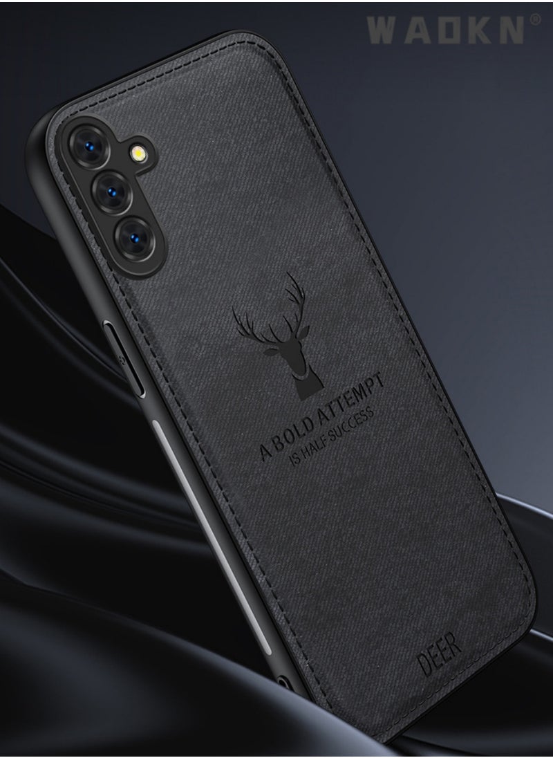 WAOKN Samsung Galaxy A55 Case, Designed for Galaxy A55 5G Case, Lambskin Leather Elk Pattern Case For Samsung A55，Soft Faux Leather Phone Case, Premium Protective Cover  - Image 3