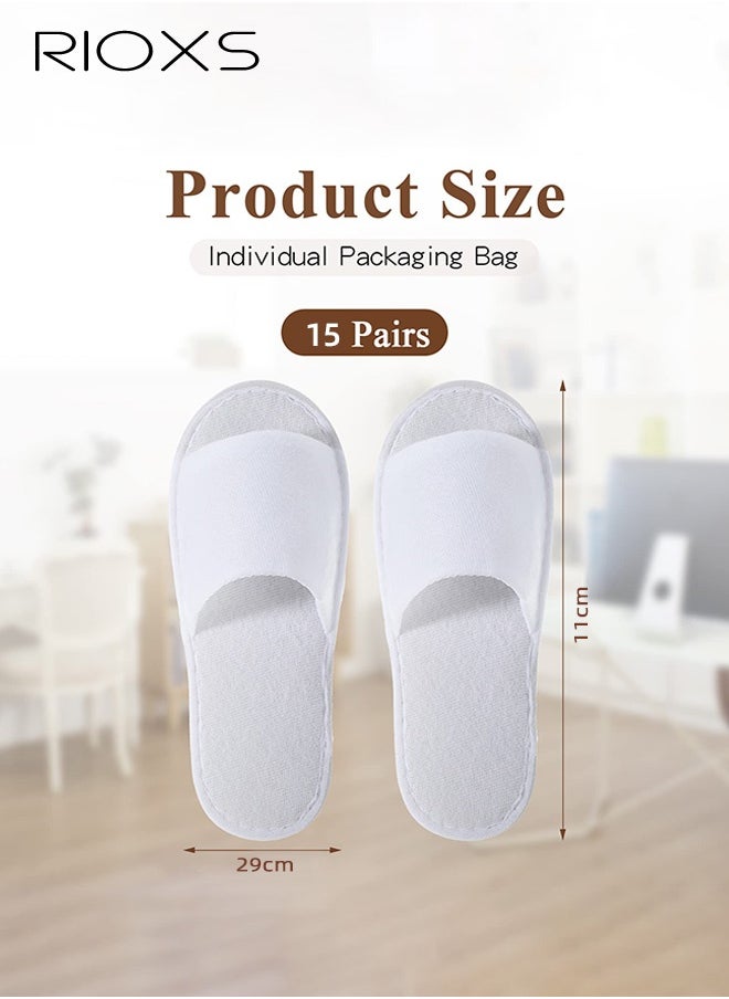 RIOXS 20 Pairs Disposable Slippers, Universal Guests Slippers, Open Toe Spa Slippers, Bulk Unisex Hotel Slippers, Non-Slip Slippers For Men And Women, White Courtesy Slippers, Comfy Slide Slipper For Home/ Hotel/ Travel/ Wedding Party, Indoor Spa Salons Slippers  - Image 2