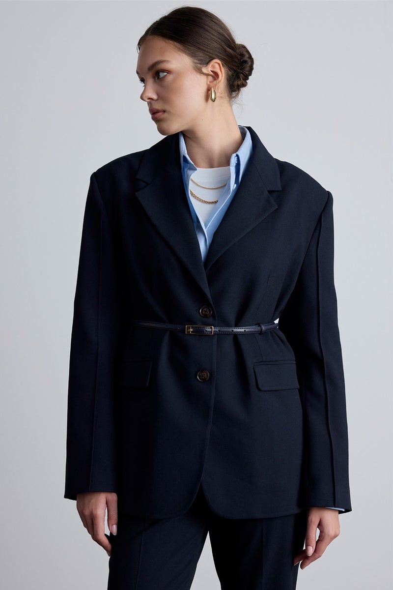 Manuka Classic Cut Blazer Jacket Navy Blue  - Image 4