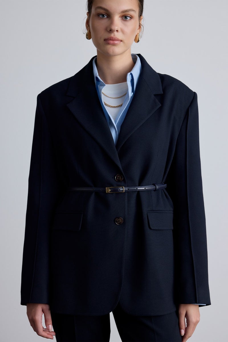 Manuka Classic Cut Blazer Jacket Navy Blue  - Image 3