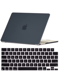 Compatible with 13.6 Inch MacBook Air M2 2023 2022 Case for Mac Air 13.6-inch Model A2681 M2 Chip Laptop Protective Hard-Shell Case with Keyboard Cover Skin Color Black