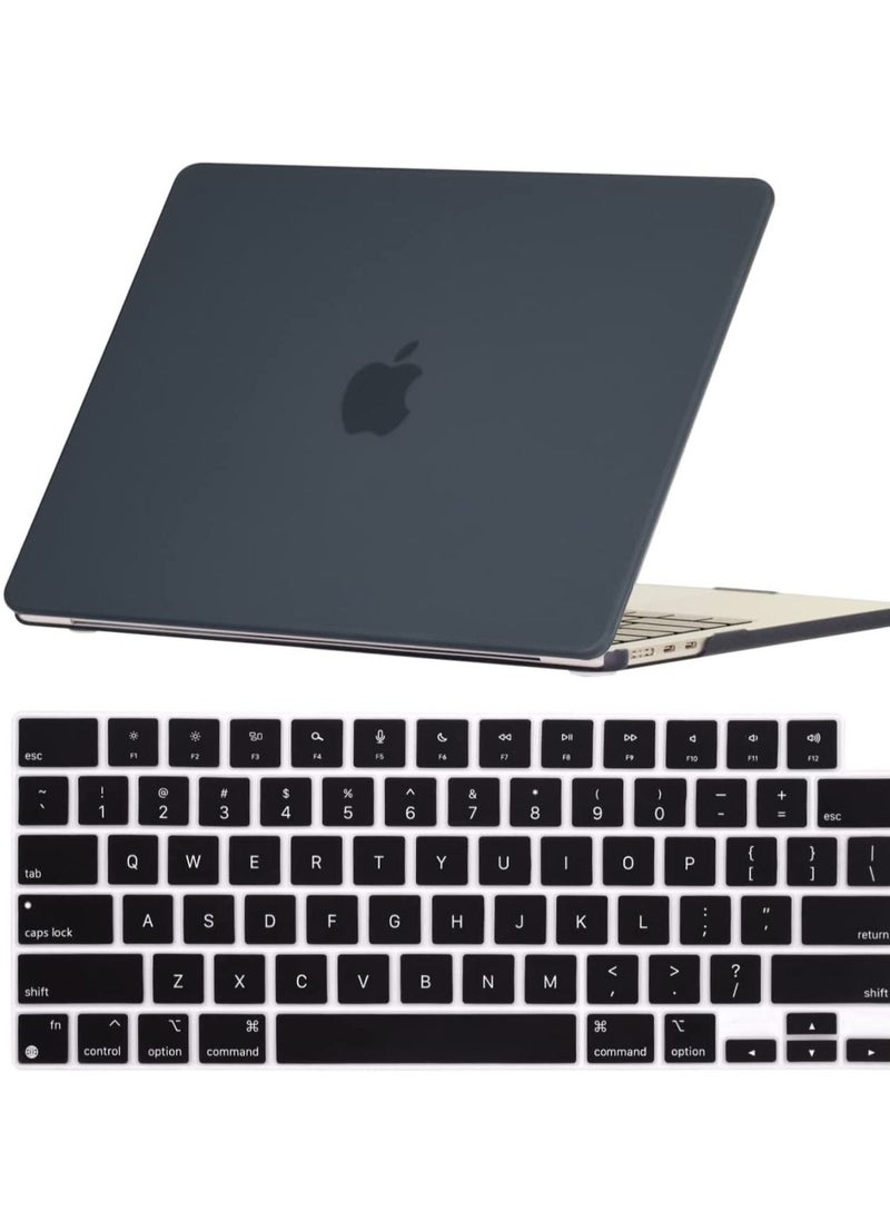Generic - Compatible with 13.6 Inch MacBook Air M2 2023 2022 Case for Mac Air 13.6-inch Model A2681 M2 Chip Laptop Protective Hard-Shell Case with Keyboard Cover Skin Color Black - Image 1