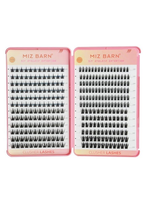 Miz Barn 312PCS Cluster Diy Lash Extensions Individual Lashes Ultra-Large Capacity Wispy Manga Lashes Individual Cluster Lashes Kit for Self Application (4 Styles Mixed)