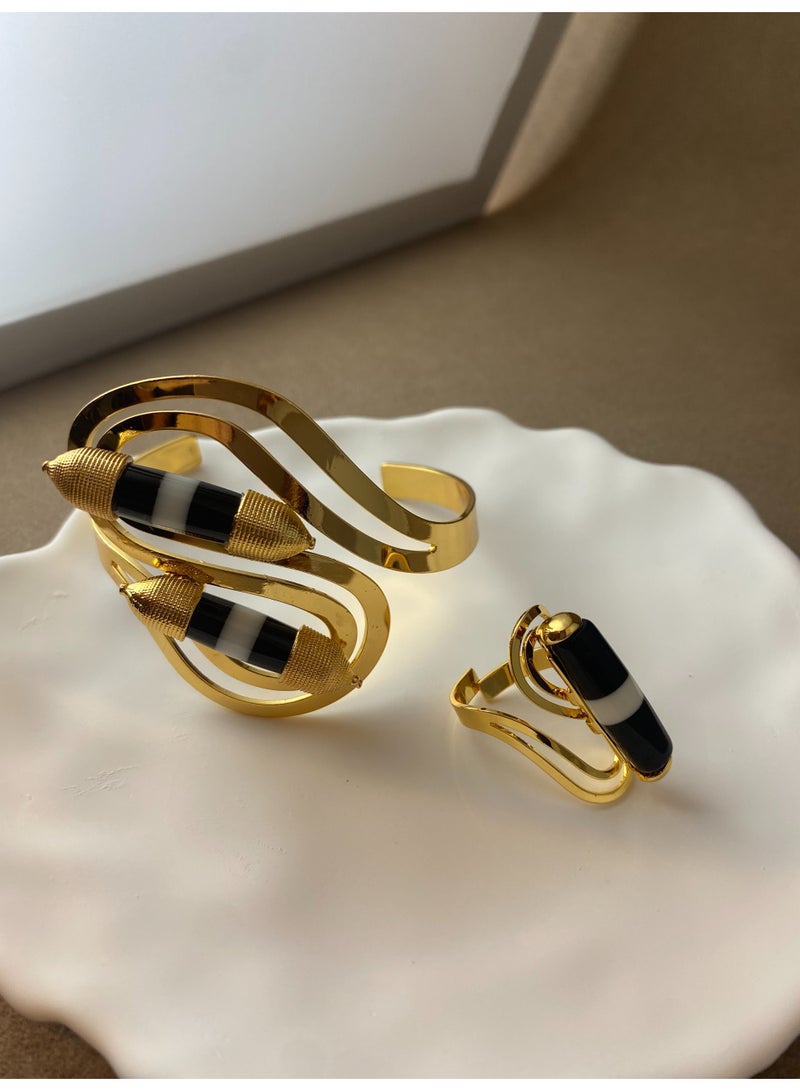 Saudi Arabia gold-plated irregular bracelet men's and women's 22K National Day discount - Image 3