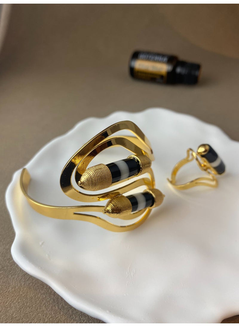 Saudi Arabia gold-plated irregular bracelet men's and women's 22K National Day discount - Image 5