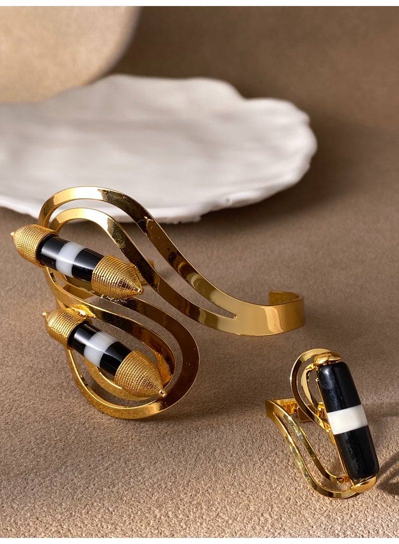 Saudi Arabia gold-plated irregular bracelet men's and women's 22K National Day discount - Image 4