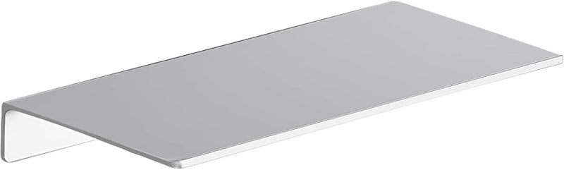 Danpoo 12 inch Metal Wall Shelf Small Floating Shelf for Wall Organizer & Storage, Display Shelf for Bathroom, Living Room, Kitchen, Bedroom(Silver) - Image 1